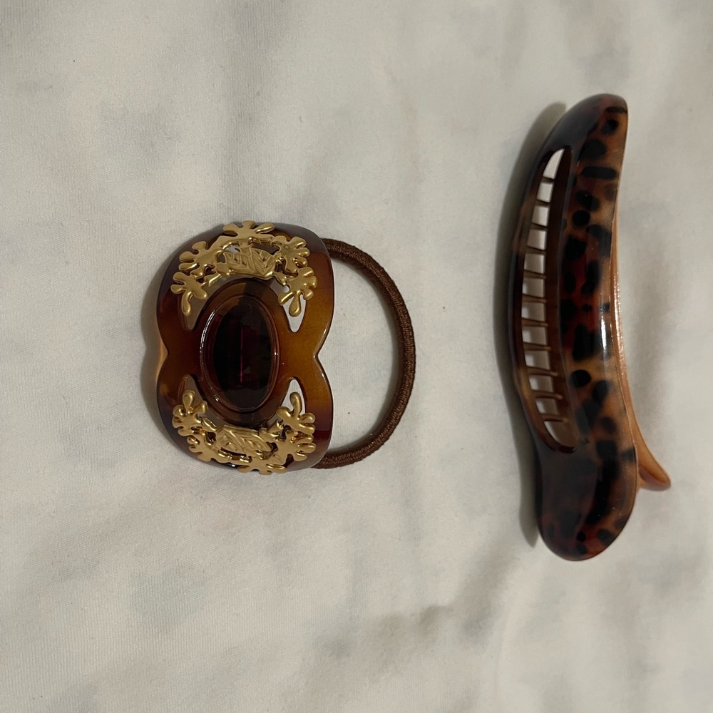 Elegant Brown and Gold Hair Accessories Set